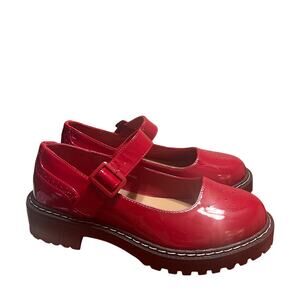 Torrid Chunky Red Mary Jane Shoes Size 9WW Extra Wide Width